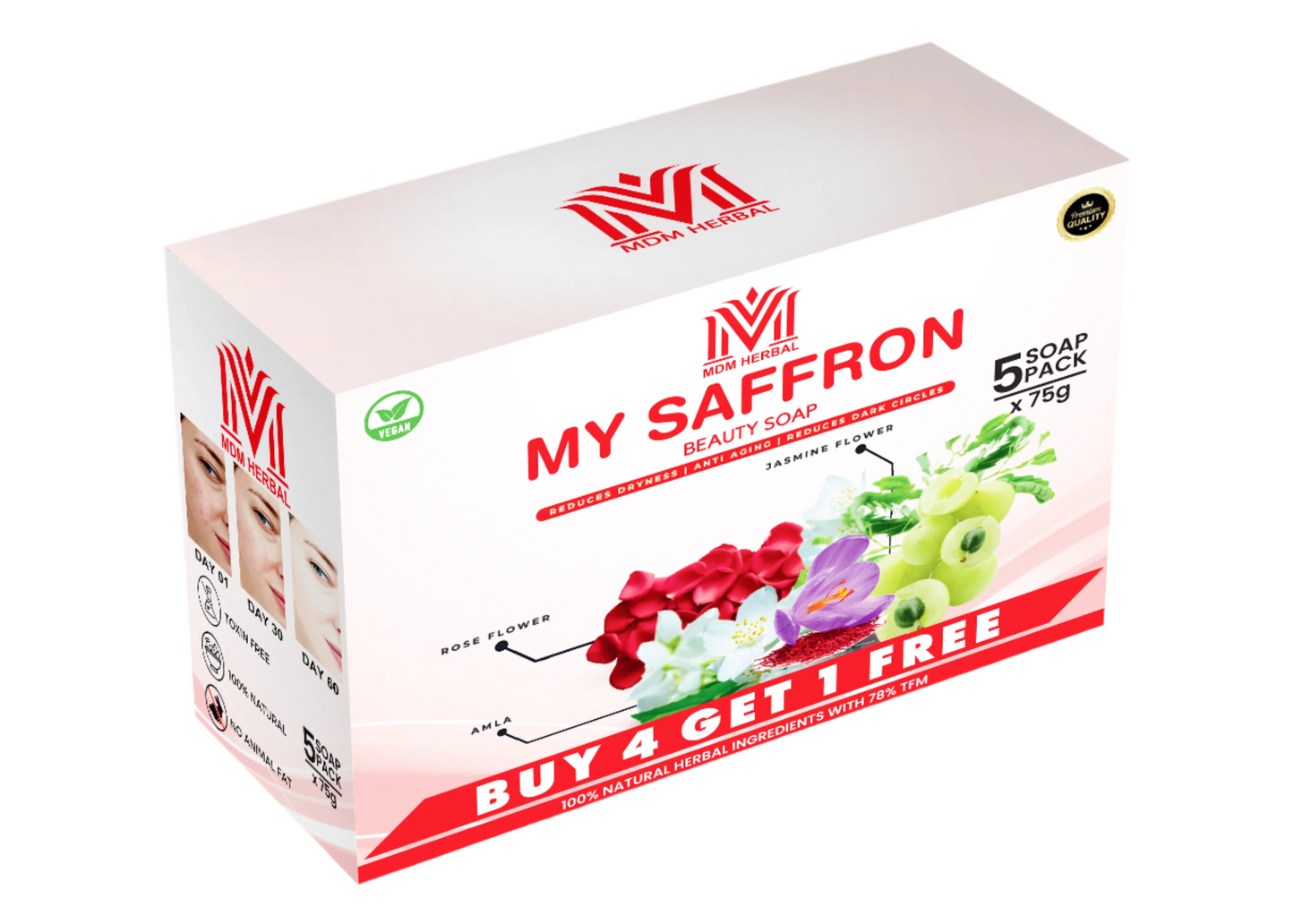 My saffron Herbal Soap | pack of 5 | Buy 4 Get 1