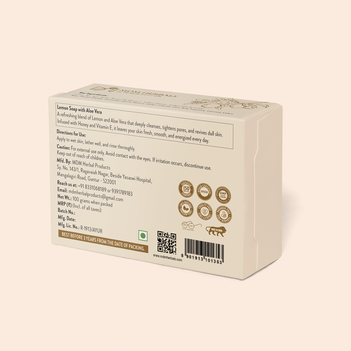 Lemon Soap with Aloe vera | Pack of 6