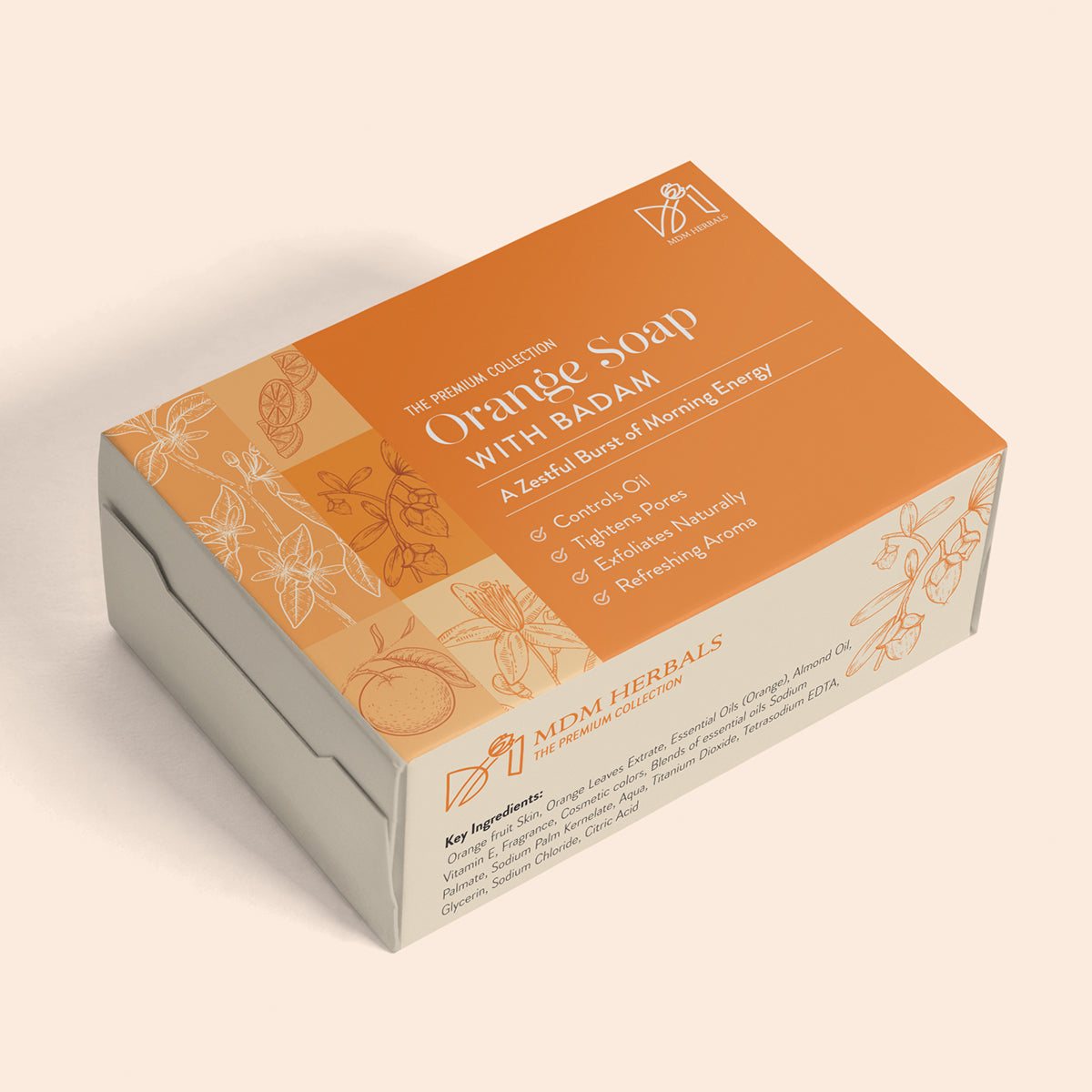 Orange Soap with Badam | Pack of 6