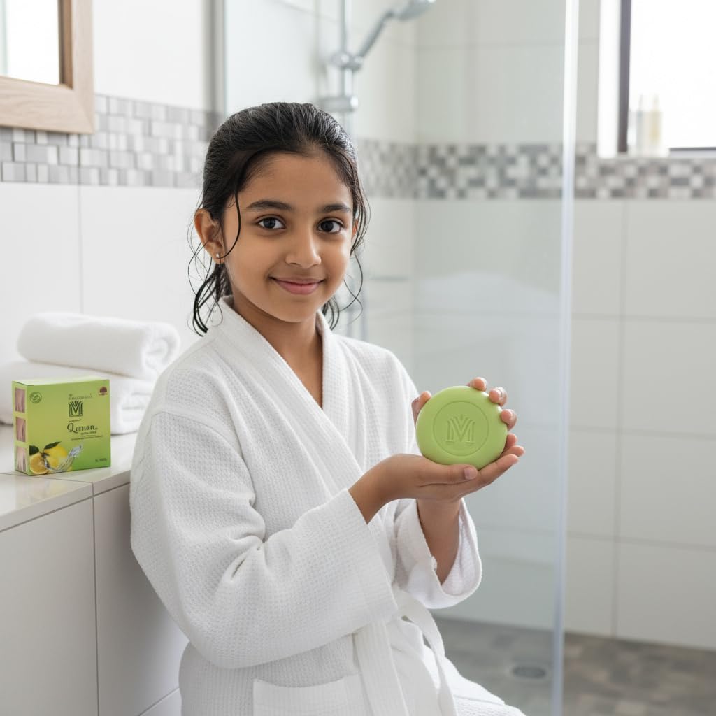 MDM Herbal Lemon with Aloe Vera Soap – 100g x 6 (600g Total) | Refreshing Herbal Soap with Deep Cleansing & Skin Nourishment | Long-Lasting Citrus Freshness