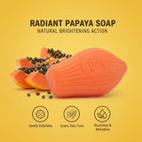 MDM Herbal Papaya Natural Soap – 125g x 5 (625g Total) | Ayurvedic Soap for Skin Brightening & Gentle Exfoliation | With Papaya Extract