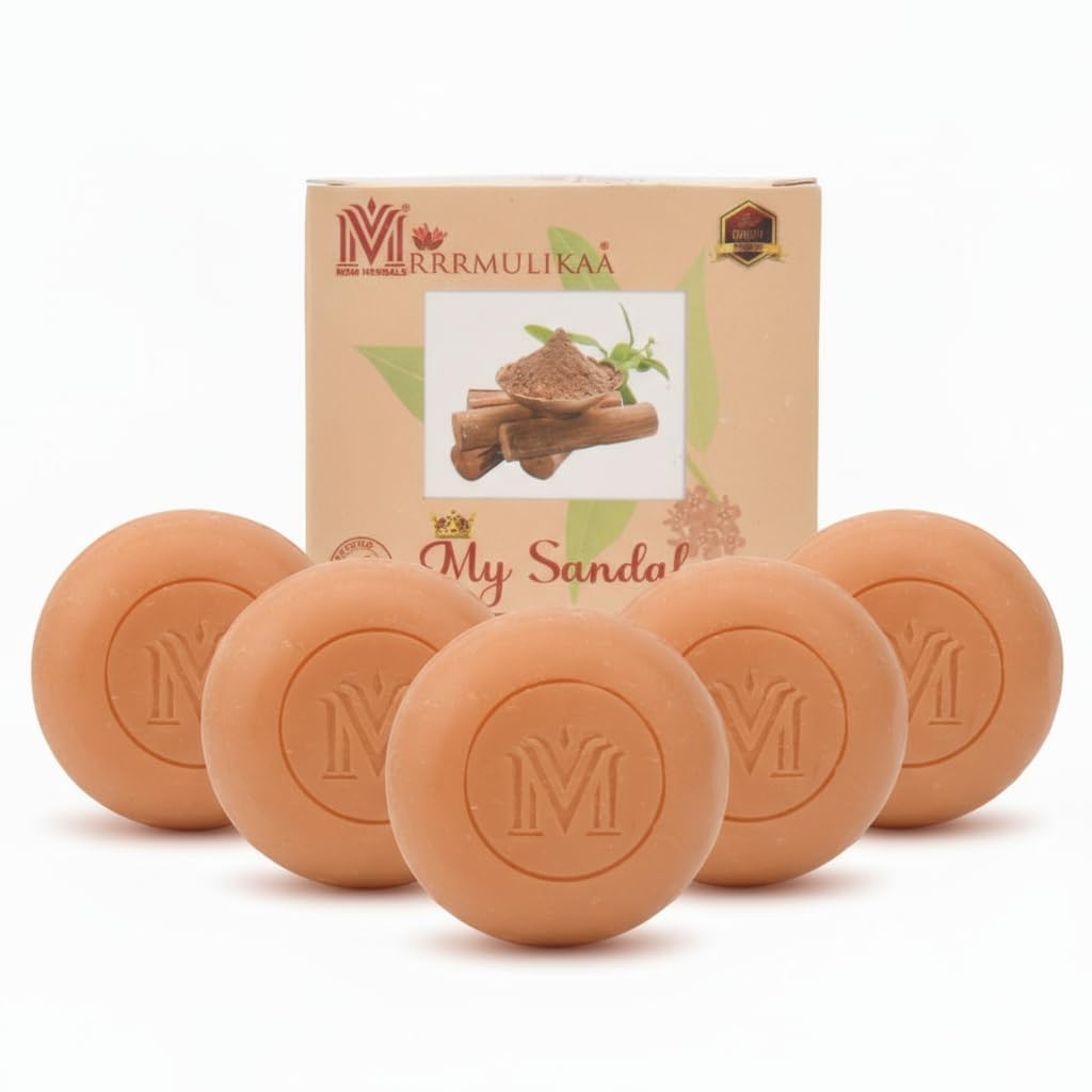 Herbal My Sandal Soap 100g | Super Saver Pack Of 5 (500g) | Detoxify Your Skin, Balance Oiliness And Reduce Acne Breakouts | Its Antibacterial Properties Helps Acne Control |