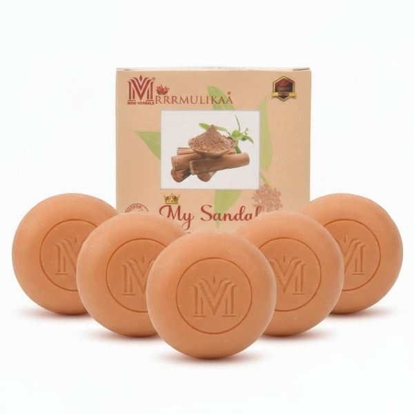 Herbal My Sandal Soap 100g | Super Saver Pack Of 5 (500g) | Detoxify Your Skin, Balance Oiliness And Reduce Acne Breakouts | Its Antibacterial Properties Helps Acne Control |