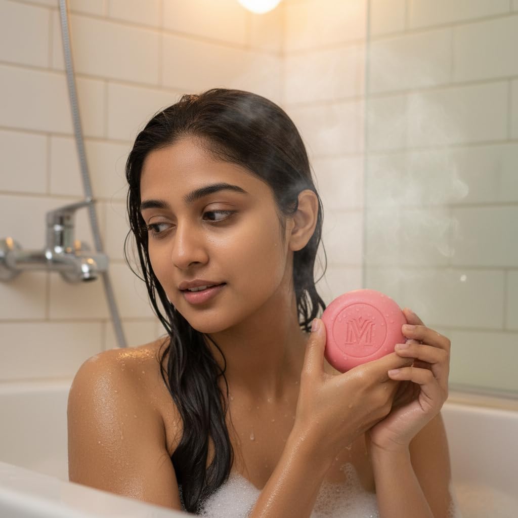 MDM Herbal Rose & Vitamin E Soap – 100g x 5 (Super Saver Pack – 500g) | Purifies, Exfoliates & Brightens Skin | Natural Rose Fragrance