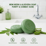MDM Herbal Neem with Aloevera Soap – 100g x 6 (Super Saver Pack – 600g) | Deep Purifying Vegan Ayurvedic Soap | For Clear, Glowing Skin