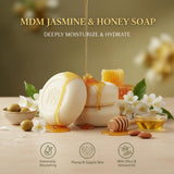 MDM Herbal Jasmine with Honey Drops Soap – 100g x 6 (600g Total) | Herbal Soap for Nourishment & Skin Glow | 100% Vegan & Ayurvedic