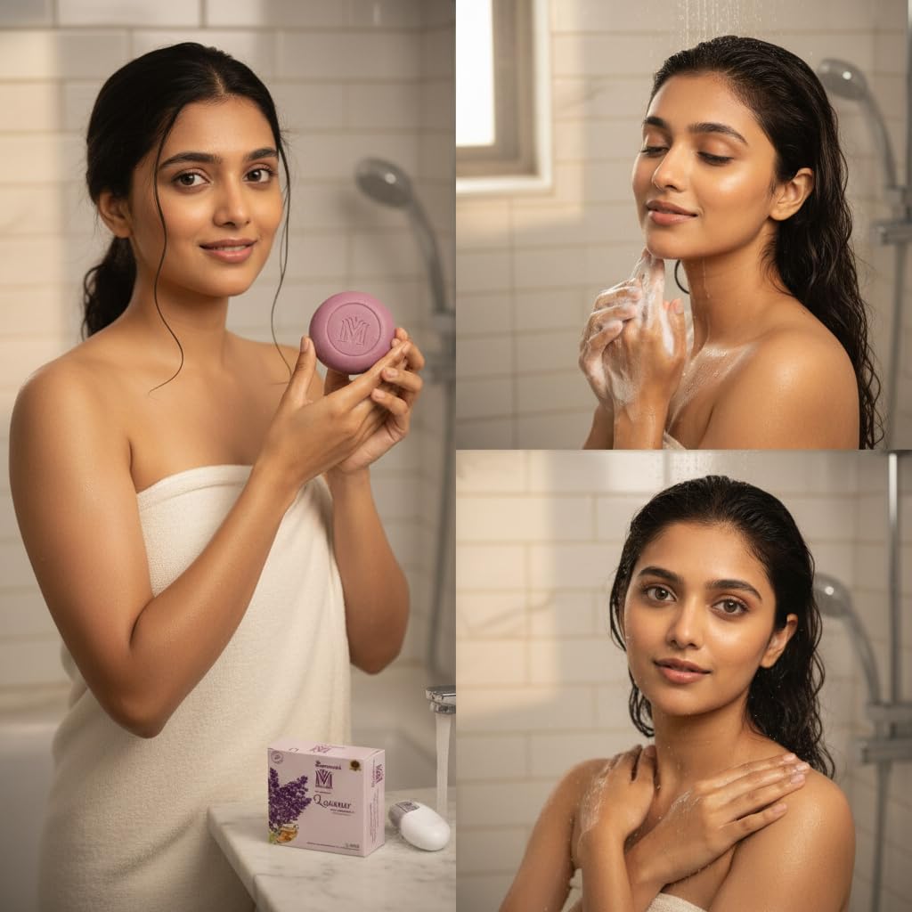 MDM Herbal Lavender with Honey Drops Soap – 100g x 6 (600g Total) | Herbal Soap for Moisturized, Blemish-Free Skin | 100% Vegan & Natural Glow