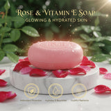 MDM Herbal Rose & Vitamin E Soap – 100g x 5 (Super Saver Pack – 500g) | Purifies, Exfoliates & Brightens Skin | Natural Rose Fragrance