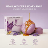 MDM Herbal Lavender with Honey Drops Soap – 100g x 6 (600g Total) | Herbal Soap for Moisturized, Blemish-Free Skin | 100% Vegan & Natural Glow