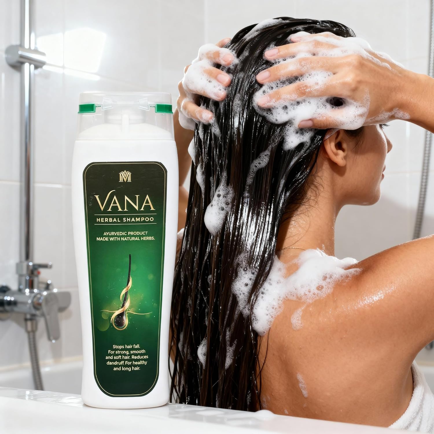 MDM Herbal VANA Shampoo – 300ml | Super Saver Pack | Prevents Dandruff, Treats Scalp Issues, Boosts Hair Growth