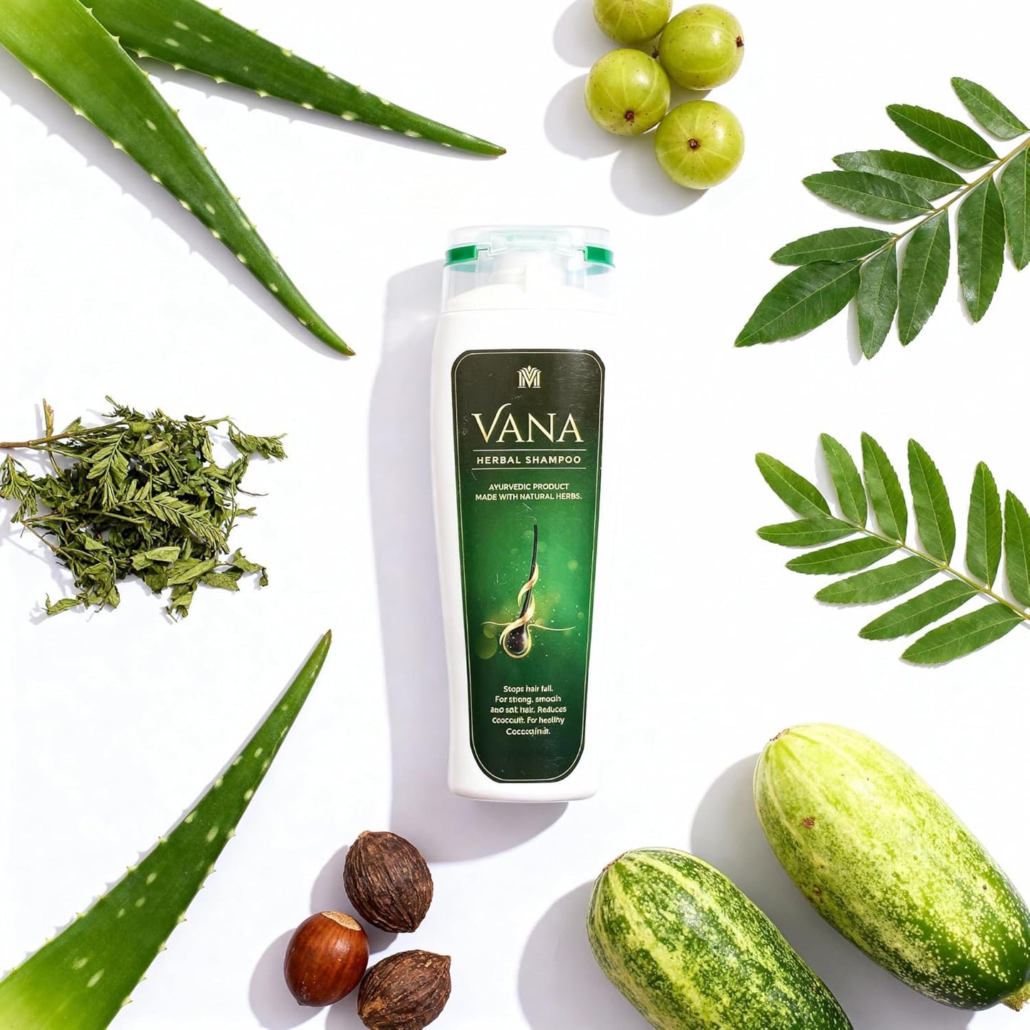 MDM Herbal VANA Shampoo – 300ml | Super Saver Pack | Prevents Dandruff, Treats Scalp Issues, Boosts Hair Growth