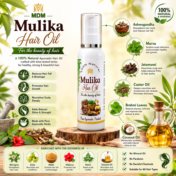 MDM Herbal Mulika Hair Oil – 100ml | Nature's Secret for Strong, Healthy & Beautiful Hair" ✨
