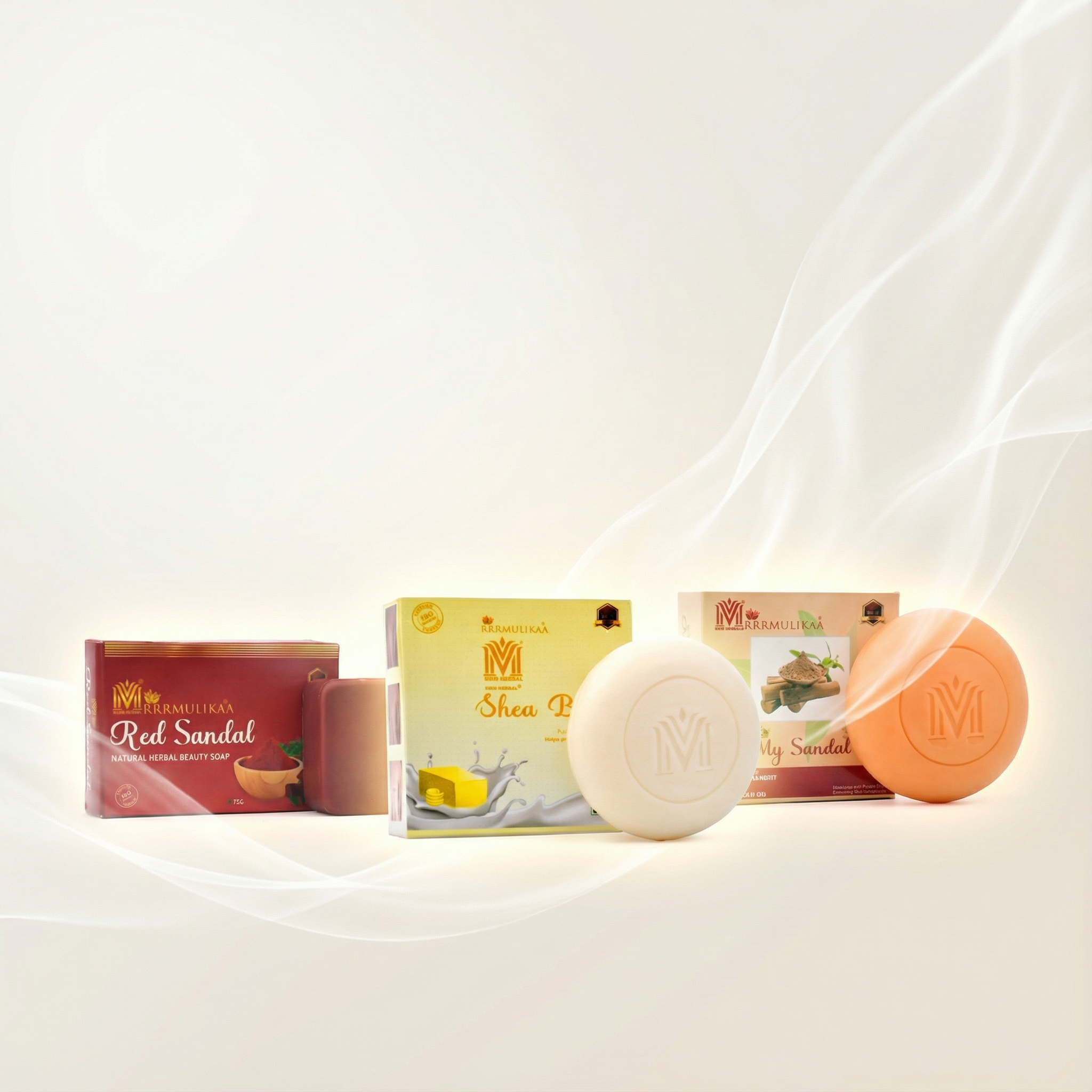 MOISTURE & NOURISHING CARE COMBO – Your Skin’s Daily Dose of Comfort (6 Soaps) - Sheabutter Soap x 2 | My Sandal Soap x 2 | Red Sandal Soap x 2