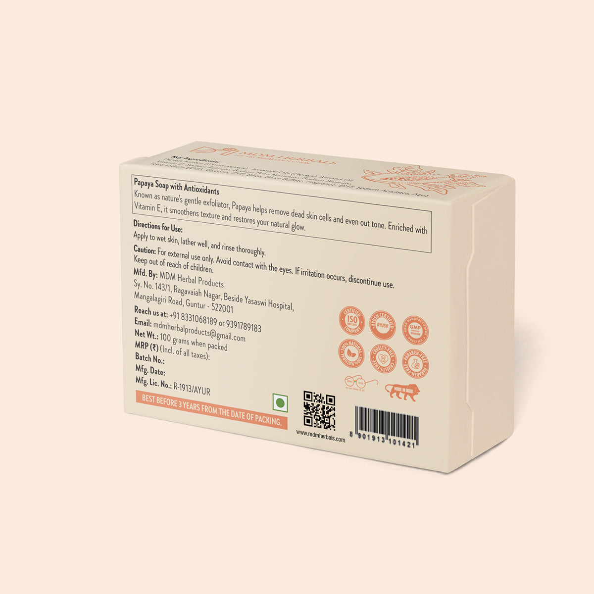 Papaya Soap with Antioxidants